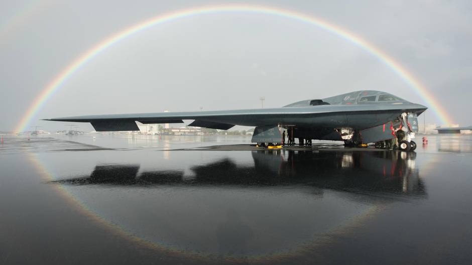 B-21 Raider – new US Stealth Bomber stands in front of the first flight